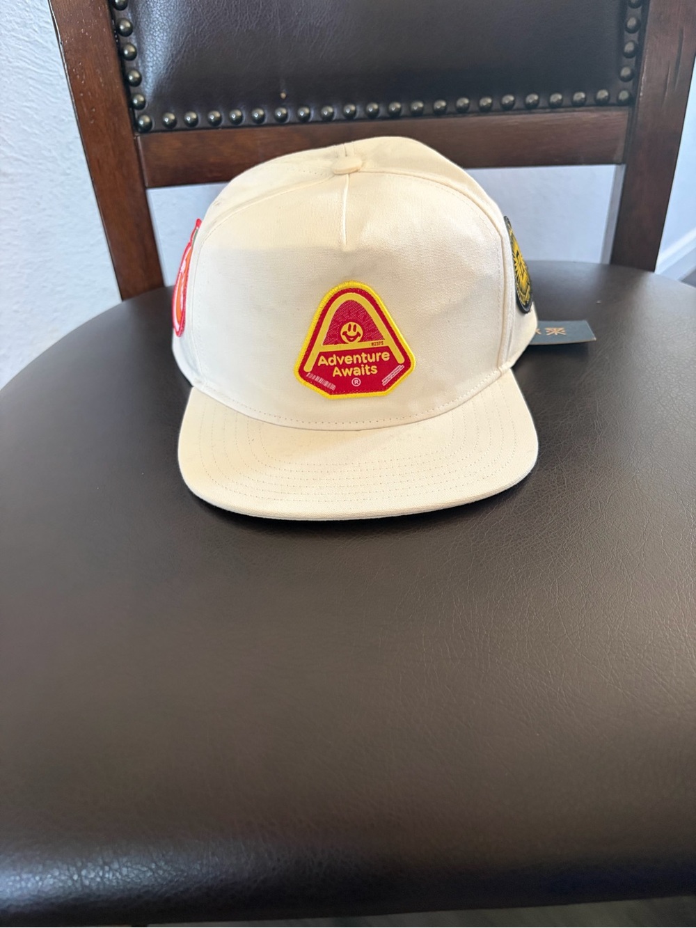 Roark Adventure Awaits Patch Cap - Cream with Red & Yellow Patch